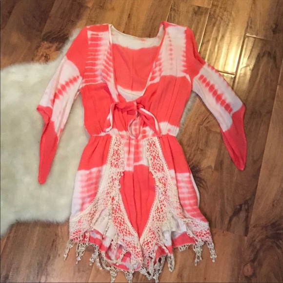 Pants - Illa Illa coral tie dye romper size small